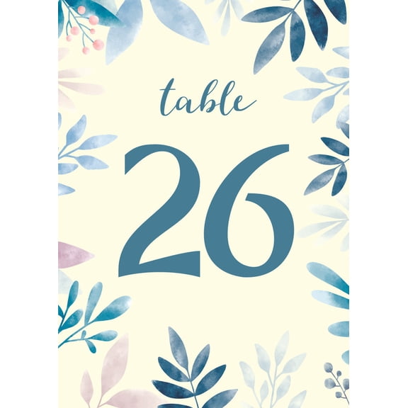 Gradient Leaves Wedding Table Number Cardss 1-40 Double Sided For Reception Event Party Baby Shower Birthday 4x6