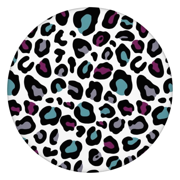 Gradient Leopard Pattern Round Table Cover - Premium Fabric, Spill-Proof & Windproof Elastic Edge Design