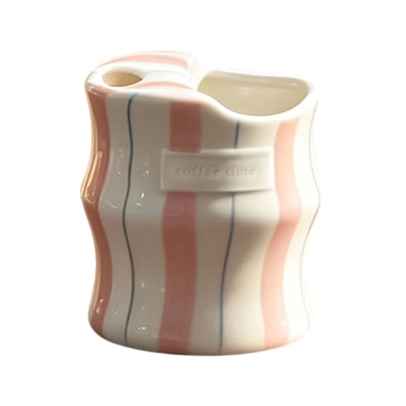 Gradient Line Hand Painted Ceramic Latte Coffee Mug Microwave Safe Porcelain Beverage Cup