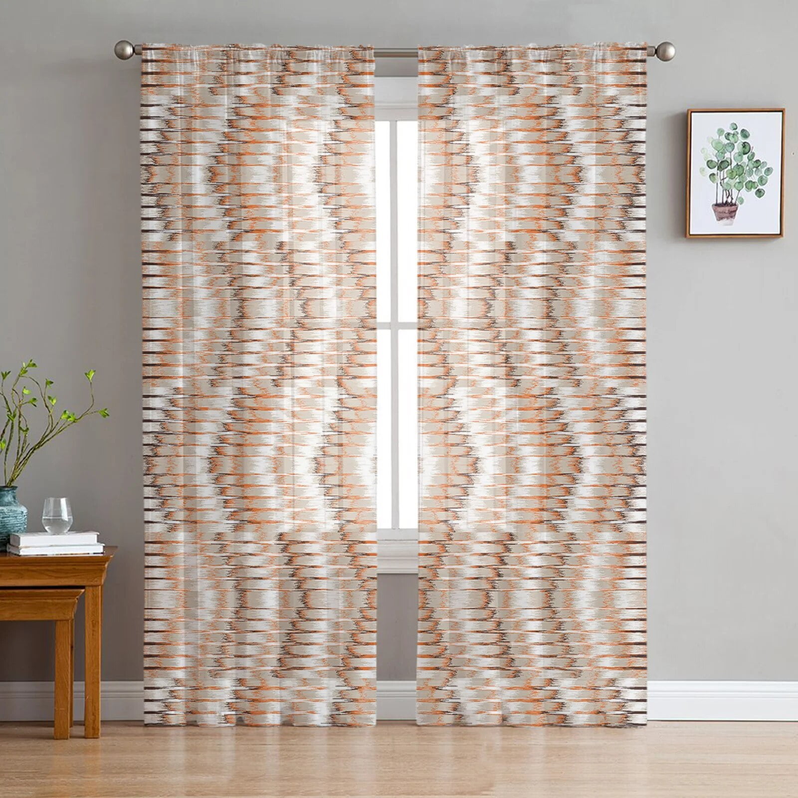 Gradient Line Ripple Abstract Bedroom Transparent Sheer Curtains Gradient Line Ripple Abstract Bedroom Transparent Sheer Curtains