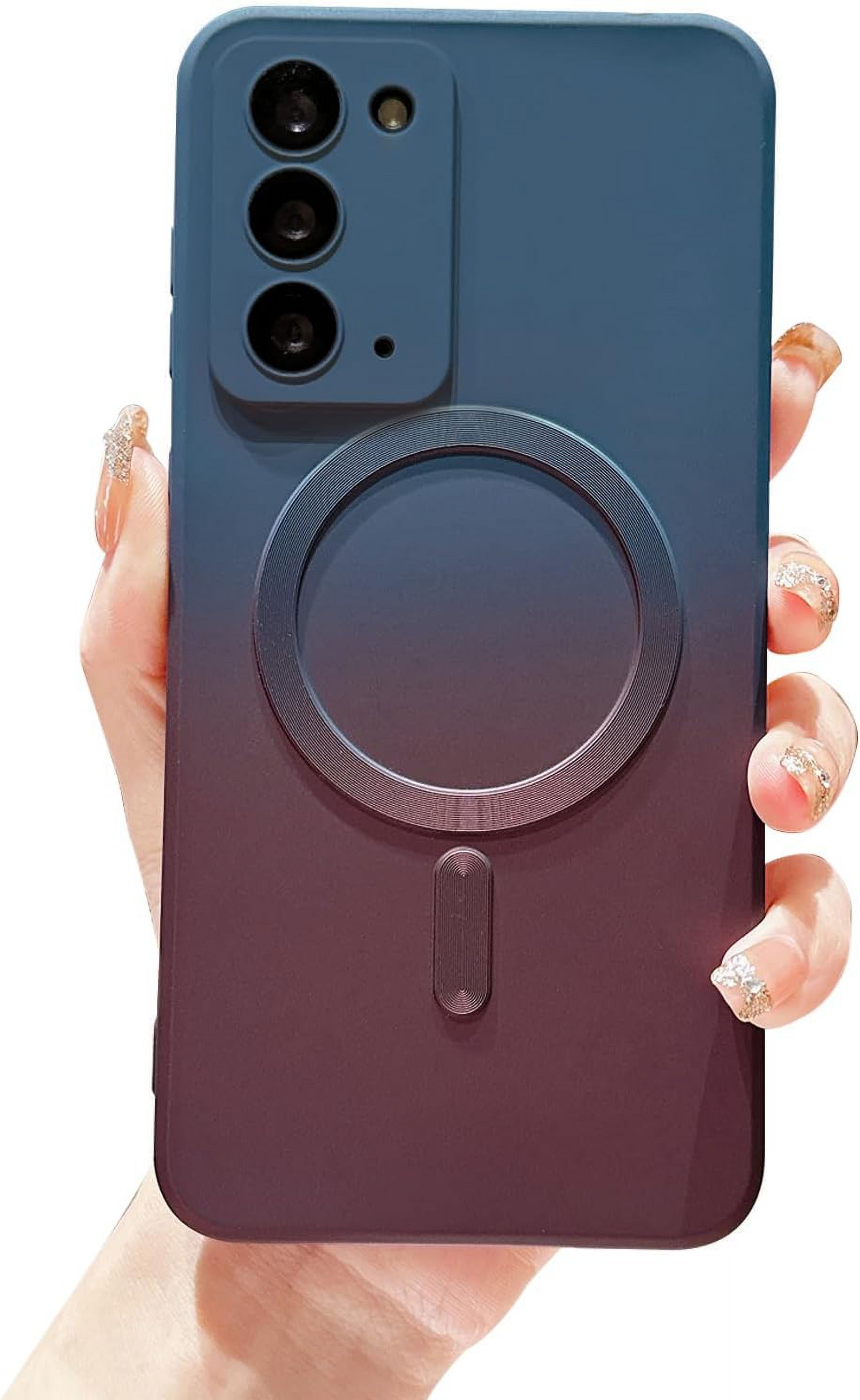 9 Digital Gradient Silicone Back Cover Cell Phone Case for Samsung Galaxy Note 20, Red & Blue, 1 Count, 1 Pack