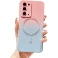 thumbnail image 1 of Gradient Magnetic for Samsung Galaxy Note 20 5G Phone Case, Compatible with MagSafe, Camera Lens Film Protection Shockproof Matte Cases for Galaxy Note 20 6.7" (Pink Blue Gradient), 1 of 11