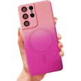 thumbnail image 1 of Gradient Magnetic for Samsung Galaxy S21 Ultra 5G Phone Case, Compatible with MagSafe, Upgraded Camera Lens Film Protection Shockproof Matte Cases for Galaxy S21 Ultra 6.8" (Pink Rose), 1 of 11