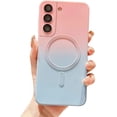 thumbnail image 1 of Gradient Magnetic Samsung Galaxy S22 5G Phone Case, Compatible with MagSafe, Upgraded Camera Lens Film Protection Shockproof Matte Cases for Galaxy S22 6.1" (Pink Blue Gradient), 1 of 12