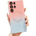 thumbnail image 1 of Gradient Magnetic for Samsung Galaxy S22 Ultra 5G Phone Case, Compatible with MagSafe, Upgraded Camera Lens Film Protection Shockproof Matte Cases for Galaxy S22 Ultra 6.8" (Pink Blue), 1 of 9