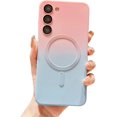 thumbnail image 1 of Gradient Magnetic for Samsung Galaxy S23 Plus 5G Phone Case, Compatible with MagSafe, Upgraded Camera Lens Film Protection Shockproof Matte Cases for Galaxy S23 Plus 6.6" (Pink Blue), 1 of 10