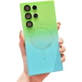 thumbnail image 1 of Gradient Magnetic Samsung Galaxy S23 Ultra 5G Phone Case, Compatible with MagSafe, Upgraded Camera Lens Film Protection Shockproof Matte Cases for Galaxy S23 Ultra 6.8" (Green Blue), 1 of 10