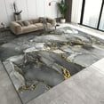 thumbnail image 1 of Gradient Marble Texture Area Rugs, Light Luxury Golden Texture Art Home Decor Rug, with Anti-Slip Easy Clean Carpet for Living Room Bedroom Kitchen Dining Room Home Office-4x5ft, 1 of 7