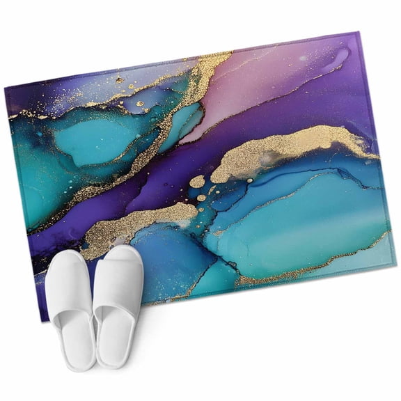 Gradient Marble Texture Rectangle Area Rug 2x3ft Marble Texture Modern Art Washable Rugs for Living Room, Non Slip Soft Carpet for Bedroom Entryway Dining Room
