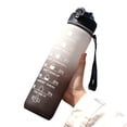 thumbnail image 1 of Gradient Motivational Time Marker Water Bottle With Straw & Strap, Leakproof Sports Water Bottle For Gym Fitness,Black,32oz(1L), 1 of 6