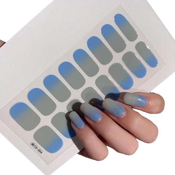 Gradient Nail Art Stickers - Full Cover French Tips for Spring & Summer, Easy DIY Manicure Decals for Women