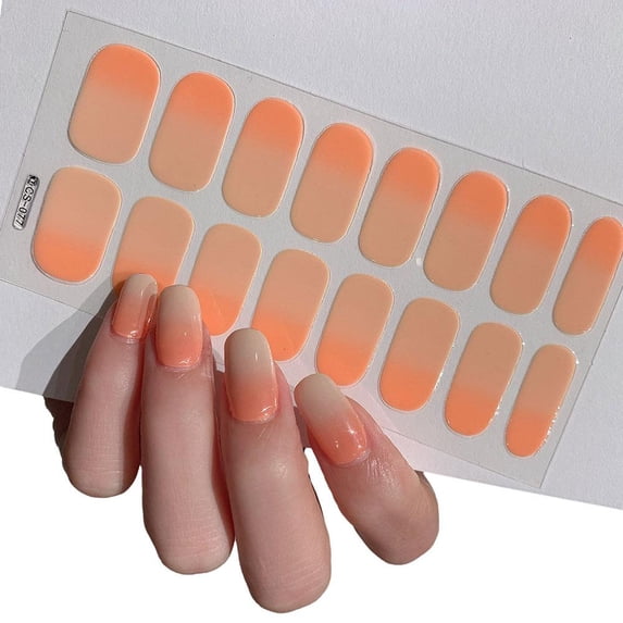 Gradient Nail Art Stickers for Spring & Summer, Full Cover French Tips, Waterproof & Easy Apply DIY Nail Polish Wraps for Women