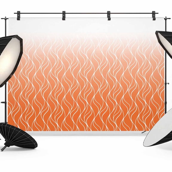 Gradient Orange Photography Backdrop 7x5FT, Abstract Morocco Orange Curved Lines Photo Backdrops, Background for Photography Studio Photo Studio Background, Back Drop for Photoshoot