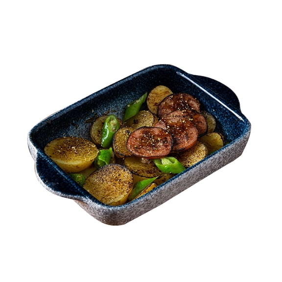 Gradient Pasta Bake Dish Rectangular Ceramic Oven Dishes Baking Pan For Home-f