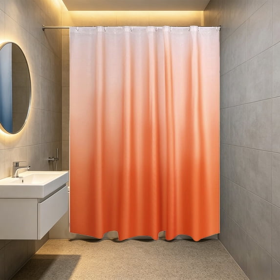 Gradient Pattern Bathroom Shower Curtain with 12 Reinforced Metal Hooks Elegant Modern Decor Heavyweight Polyester Fabric Easy Care Machine Washable Water Resistant for Bath Decor