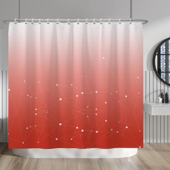 Gradient Peach Star Sky Shower Curtains Sets Abstract Astrology Galaxy Astronomical Constellations Outer Space Shower Curtains Set with Hooks for Bathroom Bath 84x72 Inches Waterproof Fabric
