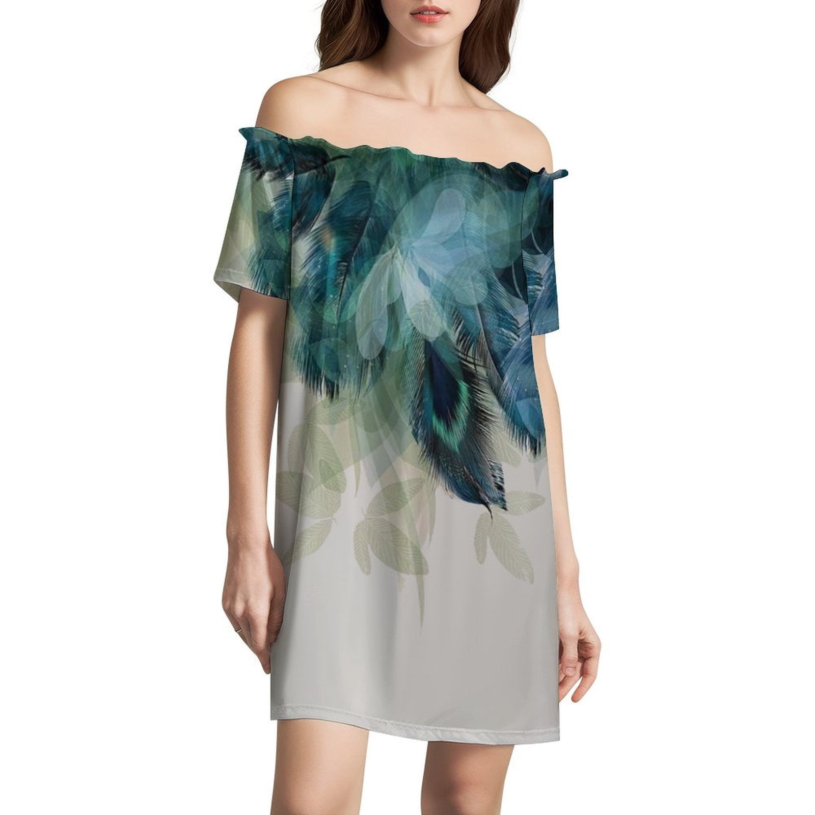 One Shoulder Sleeveless Lace Dress With Sash Peacock