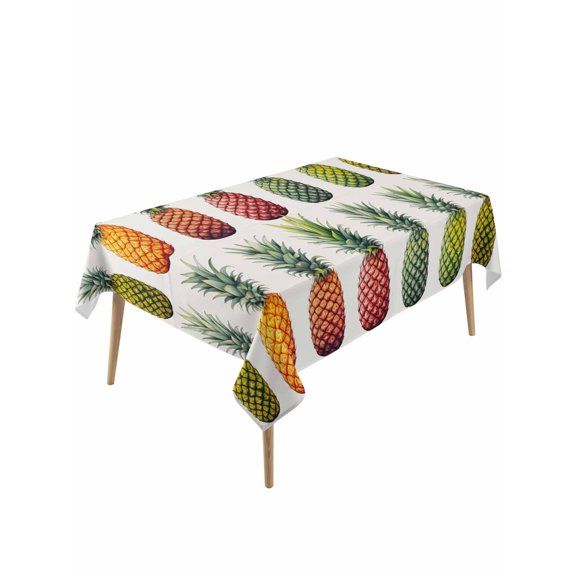 Gradient Pineapple Table Cloth, Watercolor Modern Fruit Waterproof Tablecloth for Rectangle Tables, Reusable Washable Fabric Table Cover for Restaurant Kitchen Dining Tables 60"x120"