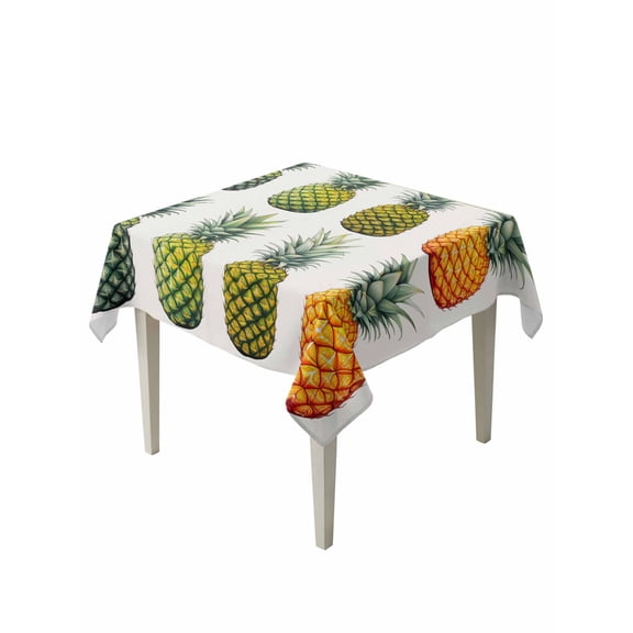 Gradient Pineapple Table Cloth, Watercolor Modern Fruit Waterproof Tablecloth for Square Tables, Reusable Washable Fabric Table Cover for Restaurant Kitchen Dining Tables 54"x54"