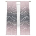 thumbnail image 1 of Gradient Pink Black Sheer Curtains 2 Panels Set Wave Line Dots Modern Abstract Simple Sheer Window Curtains Light Filtering Rod Pocket Voile Drapes for Bedroom Living Room 52"X108", 1 of 9