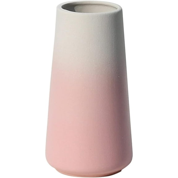 Gradient Pink Ceramic Vase for Tulip Pampas Calla Lily Poppy Centerpiece for Home Décor Kitchen Bedroom Dinner Table Office Desk Wedding