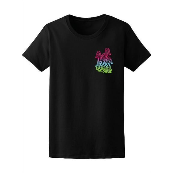 Gradient Pink Mushrooms T-Shirt Women -Image by Shutterstock, Female Medium