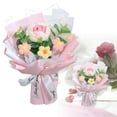 thumbnail image 1 of Gradient Pink Rose 3-Cake Puff,Crochet Rose Bouquet Knitted for Her Eternal Flower Arrangement Home&Wedding Decor Christmas Teacher for Mom Love, 1 of 9