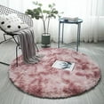 thumbnail image 1 of Gradient Pink Soft Round Rugs, Circle Area Rug for Kid's Bedroom, Fluffy Shag Circular Rug for Nursery Room, Non-Slip Home Decor Carpet for Teen's Room, 39.4" Dia, 1 of 6