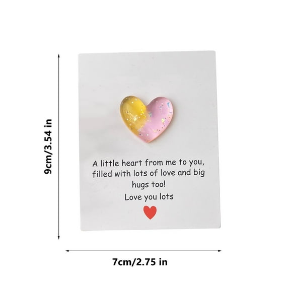 Gradient Pocket Hug Heart Greeting Card, Warm Valentine's Day Gift with Portable Comfort Token, Sentimental Keepsake for Family Friends and Romantic Partners