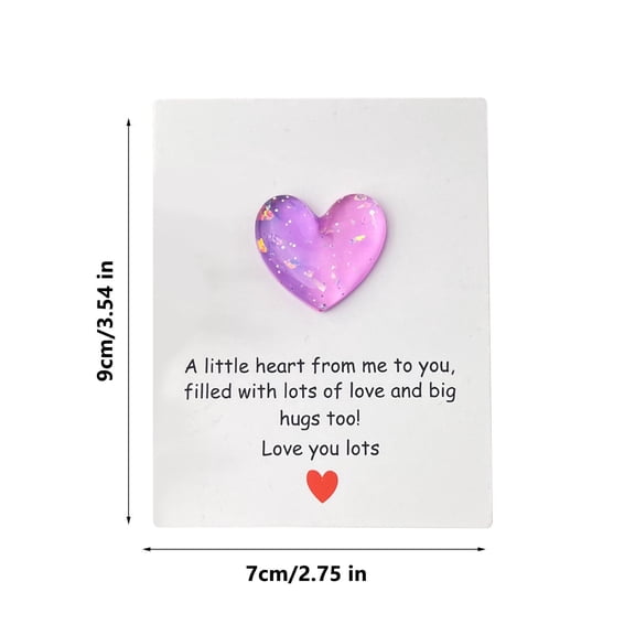 Gradient Pocket Hug Heart Greeting Card, Warm Valentine's Day Gift with Portable Comfort Token, Sentimental Keepsake for Family Friends and Romantic Partners