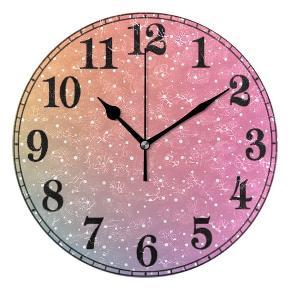 Gradient Polka Dots Silent Wall Clock 10" Non-Ticking Battery Clock