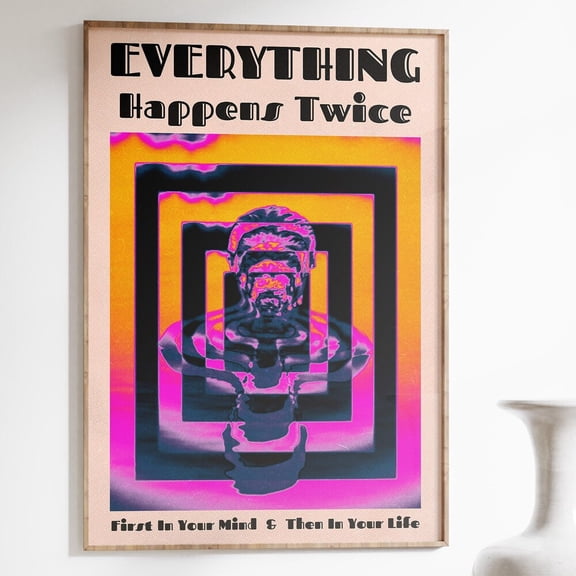 Gradient Poster 70S Art Spiritual Gift Psychedelic Poster Hippie Print Vintage Poster Trendy Wall Art Retro Wall Art Trippy Print