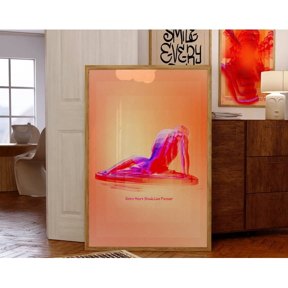 Gradient Poster, Retro Wall Art, 70S Psychedelic Print, Funky Wall Decor, Aesthetic Print, Trendy Wall Art, Vintage Decor Wall Art, Modern Wall Decor, 8x12 UNFRAMED