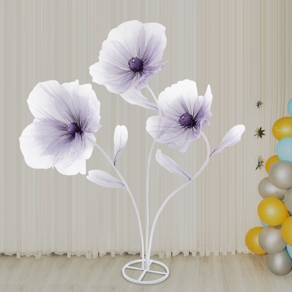 Gradient Purple Artificial Wedding Flowers, Wedding Decorative Artificial Flowers, Three-headed Artificial Wedding Flowers