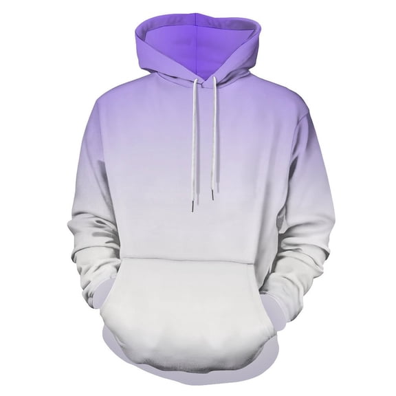 Gradient Purple Men's Women Vintage 3D Hooded Sweatshirt - All-Season Loose Fit Streetwear