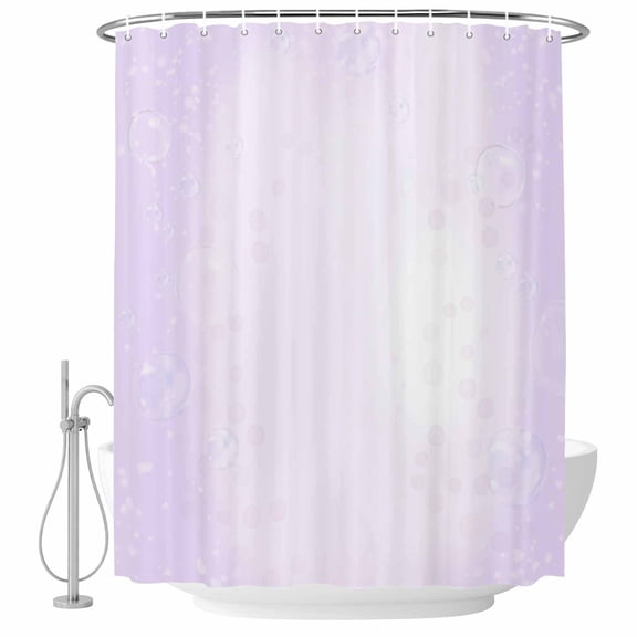 Gradient Purple Shower Curtain, Waterproof Shower Curtains for Bathroom, Ombre Abstract Bubbles Modern Washable Fabric Bathtub Curtain Set Bath Decor with 12 Hooks Stall 36"x72"