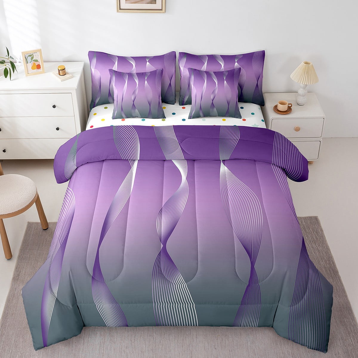 Comforter Sets Purple And Graynull