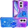 thumbnail image 1 of Gradient Quicksand Case for Motorola Moto G Play 4G (2024) with Ring Kickstand, Bling Sparkle Colorful Soft TPU Liquid Glitter Cover Case for Motorola Moto G Play 4G (2024) JB-Purple Blue, 1 of 14