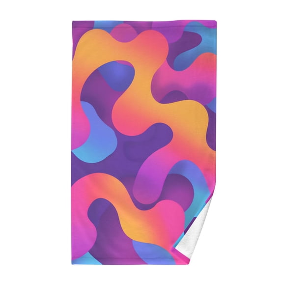 Gradient Rainbow Cotton Face Towels Absorbent Hand Towel Soft Bathroom Towel for Kitchen Hotel Decoration