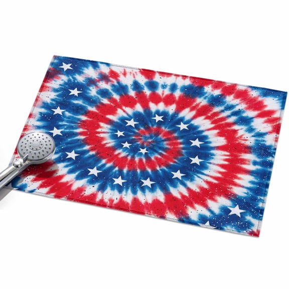 Gradient Red Blue 2x3ft Non Slip Area Rug Stars U.S. Flag Abstract Tie-dye Sequins Washable Soft Area Rugs for Living Room, Indoor Circle Carpet for Bedroom Dining Room Kitchen