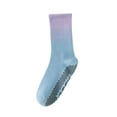 thumbnail image 1 of Gradient Ribbed Crew Socks with Non-Slip Grip Bottom for Indoor or Studio Everyday Use - Blue, 1 of 4