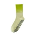 thumbnail image 1 of Gradient Ribbed Crew Socks with Non-Slip Grip Bottom for Indoor or Studio Everyday Use - Green, 1 of 2