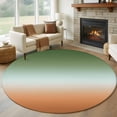 thumbnail image 1 of Gradient Sage Green Round Living Room Rugs 7 ft, Modern Minimalist Green Orange Ocean Beach Washable Area Rug with Non-Slip Sturdy Edge Binding Round Carpet for Kitchen Office Bedroom, 1 of 9
