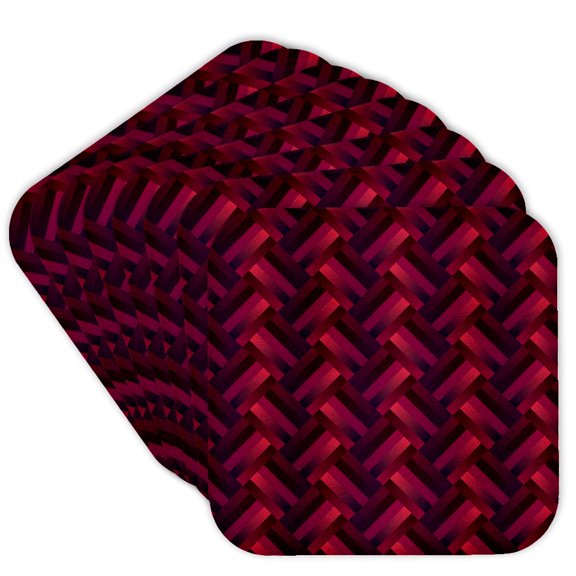 3drose, Gradient Seamless Stripe Pattern Background - Abstract Vector Graphic, Set of 8 Coasters - Soft