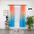 thumbnail image 1 of Gradient Sheer Curtains 1 Panel, 39x78 Inch Semi-Sheer Curtains for Living Room Bedroom, Decor Window Treatments, Soft Light Filtering Scarf Drape Valance, 1Pcs, Orange Blue, Rod Pocket, 1 of 9