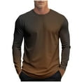 thumbnail image 1 of Gradient Shirts for Men Heavyweight Long Sleeve Crewneck Casual T Shirt Slim Fit Pullover Tops Blouse Big & Tall, 1 of 4