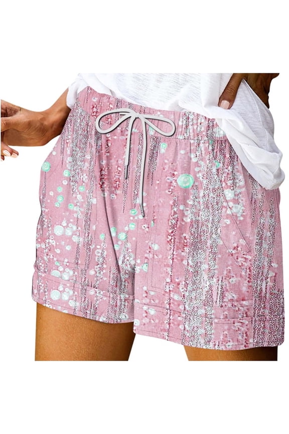 Gradient Shorts Womens Loose Fit Drawstrings Short Pant Mid Elastic Waisted Shorts with Pockets Summer Trendy Casual Shorts Beach Vacation Shorts