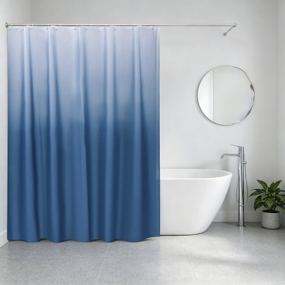 Gradient Shower Curtain HODWIEQU 72X72" Waterproof, Washable For Bathroom Blue Free Size