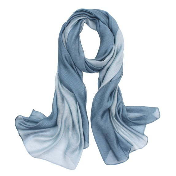 Gradient Silk Cotton Scarf, 185x85cm Ombre Print Shawl & Wrap for Women,185*85cm,12
