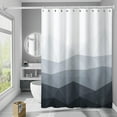 thumbnail image 1 of Gradient Splicing Digital Printed Shower Curtain, Partition Curtain with Hanging Hooks, Bathroom Pattern Curtain, Polyester Material, Waterproof, Rust Proof Grommets, Easy Care, 1 of 6